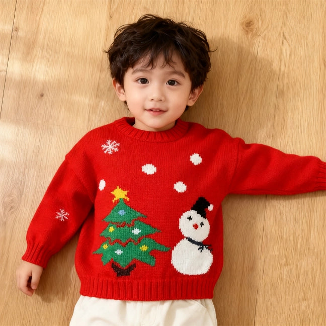 Crochet Kit - Handmade Knitting Material Kit for Kids' Christmas Sweaters