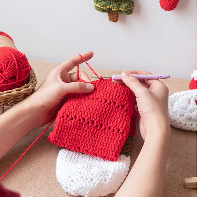 Crochet Kit - Handmade Knitting Material Kit for Kids' Christmas Scarves