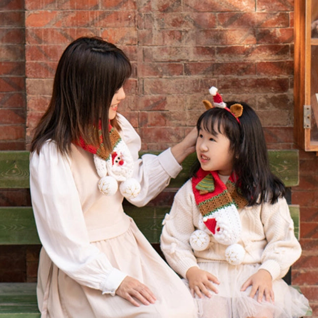 Crochet Kit - Handmade Knitting Material Kit for Kids' Christmas Scarves