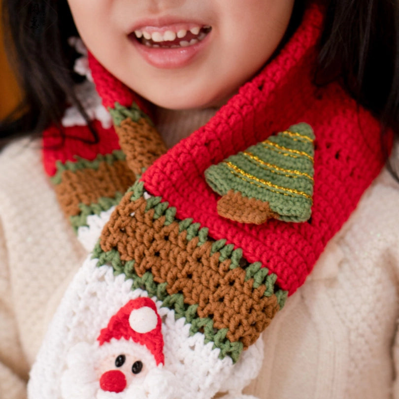Crochet Kit - Handmade Knitting Material Kit for Kids' Christmas Scarves