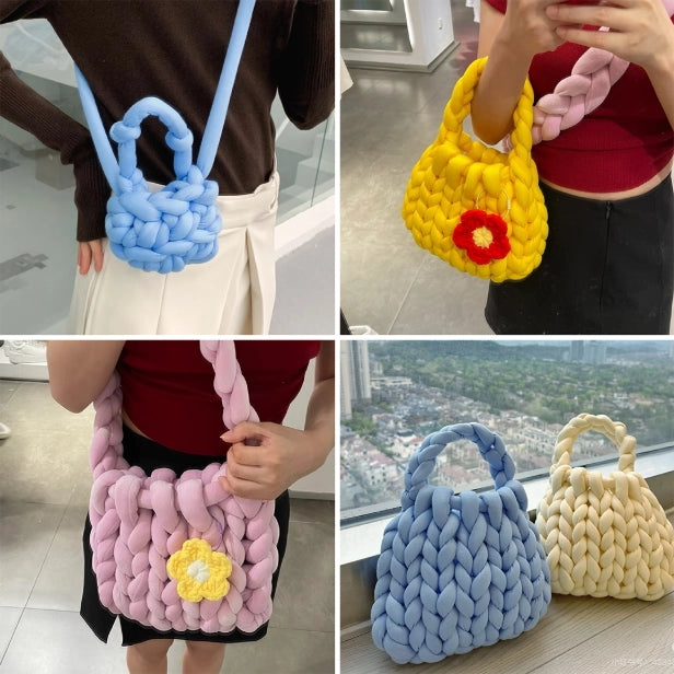 Extra-Thick Tubular Cotton Yarn (250g): Approximately 0.8 inches in diameter, Super Bulky, Arm Knitting