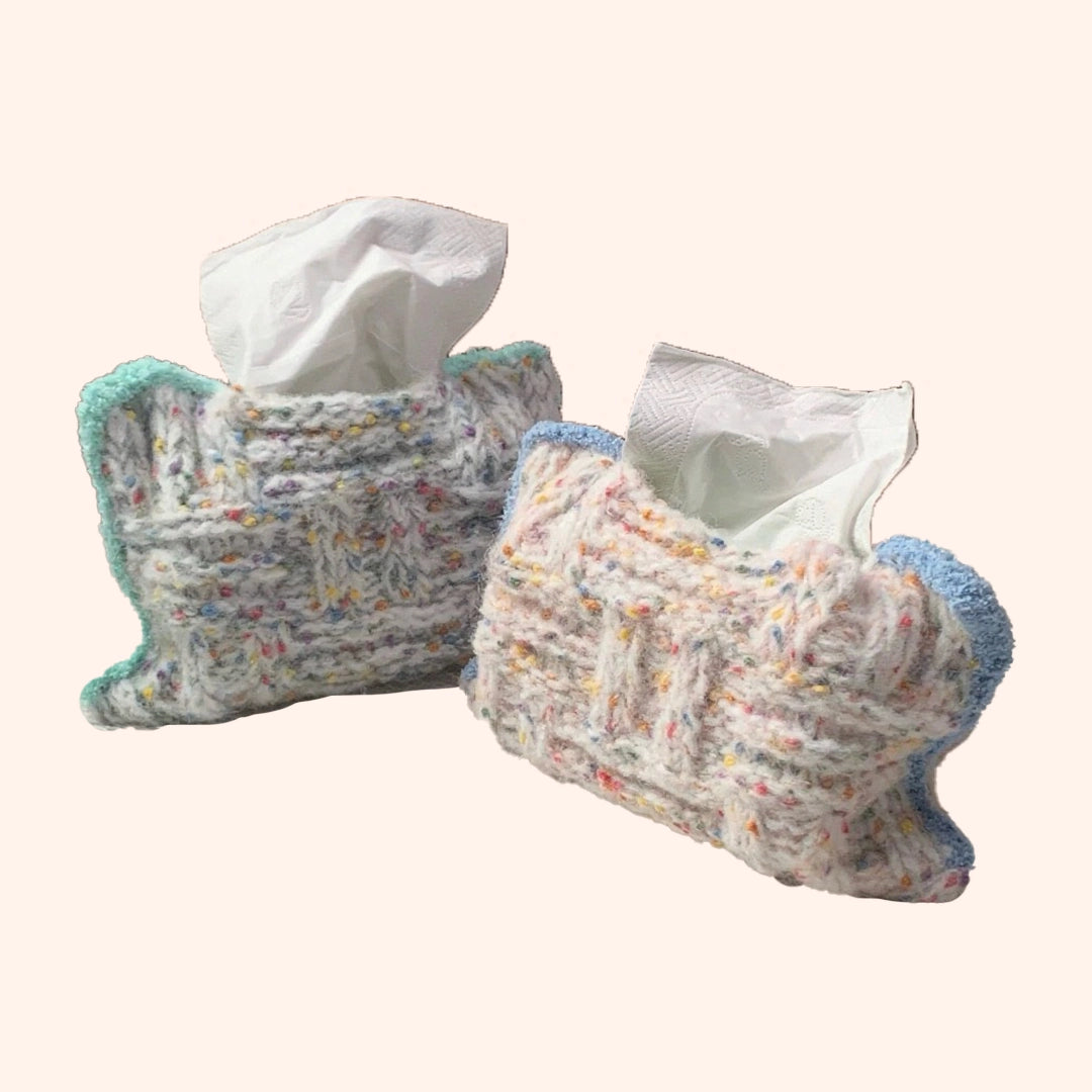 Crochet Kit - Cream Tissue Box