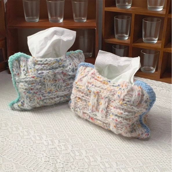 Crochet Kit - Cream Tissue Box