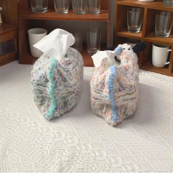 Crochet Kit - Cream Tissue Box