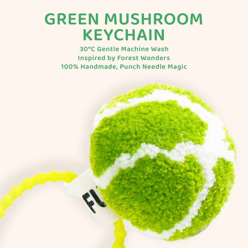 Artisan-Made - Green Mushroom Keychain