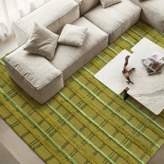 Artisan-Made - Minimalist Bamboo Green Rug
