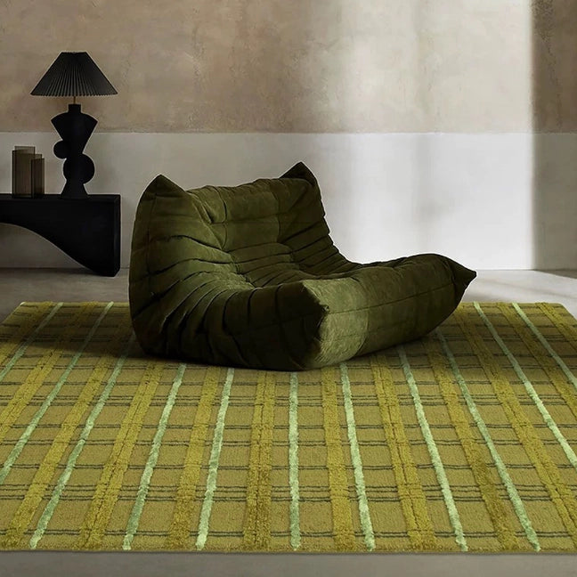 Artisan-Made - Minimalist Bamboo Green Rug