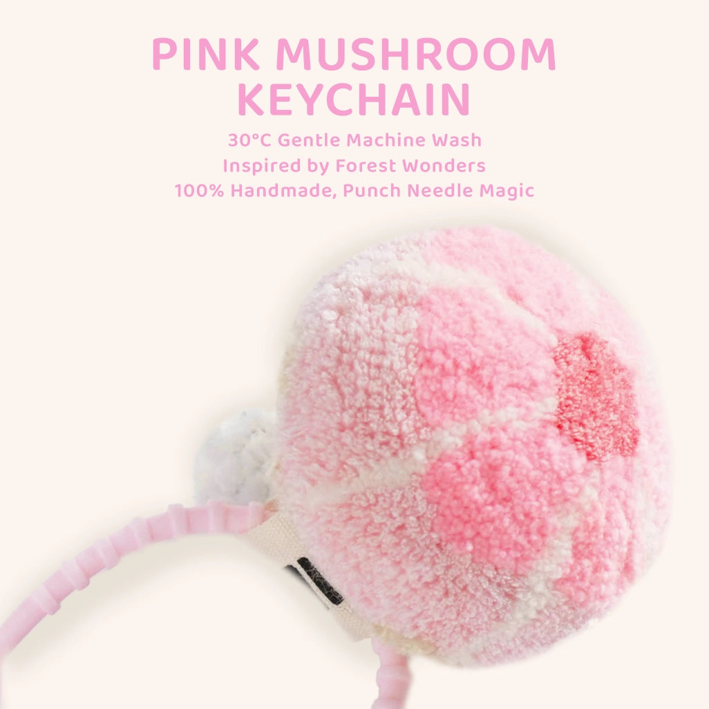 Artisan-Made - Pink Mushroom Keychain