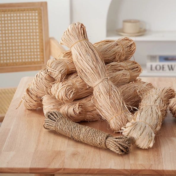 Natural Color Raffia Raw Material for Knitting 50 Grams