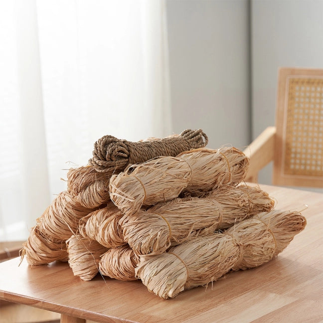 Natural Color Raffia Raw Material for Knitting 50 Grams