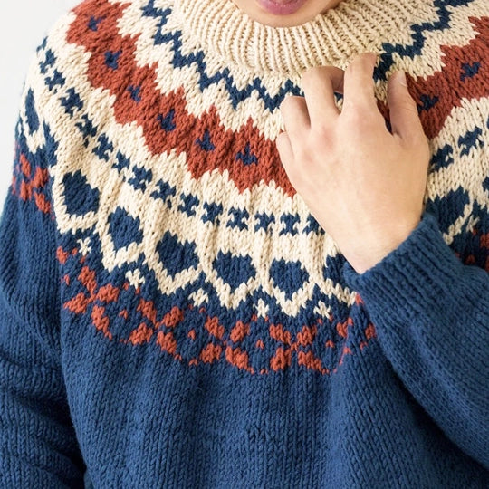 Crochet Kit - Handmade Knitting Material Kit for Lopi Yoke-Jacquard Sweaters