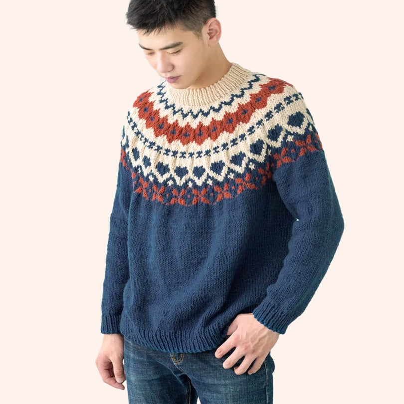 Crochet Kit - Handmade Knitting Material Kit for Lopi Yoke-Jacquard Sweaters