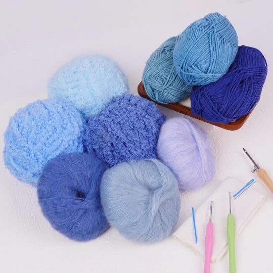 Bundle - Yarn Set Of 9 -Blue