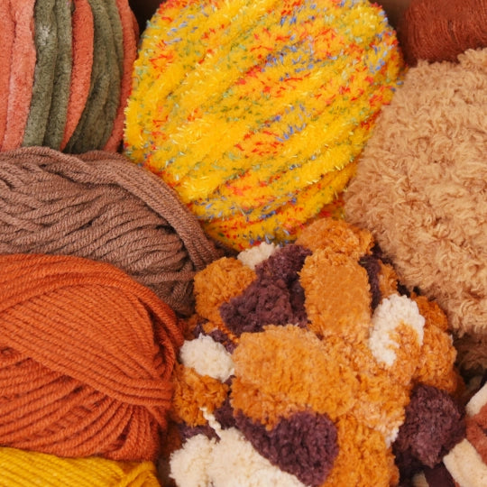 Bundle - Yarn Set Of 9 -Yellow And Brown