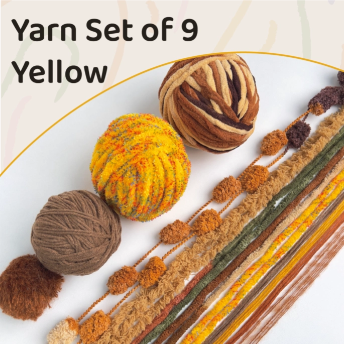 Bundle - Yarn Set Of 9 -Yellow And Brown