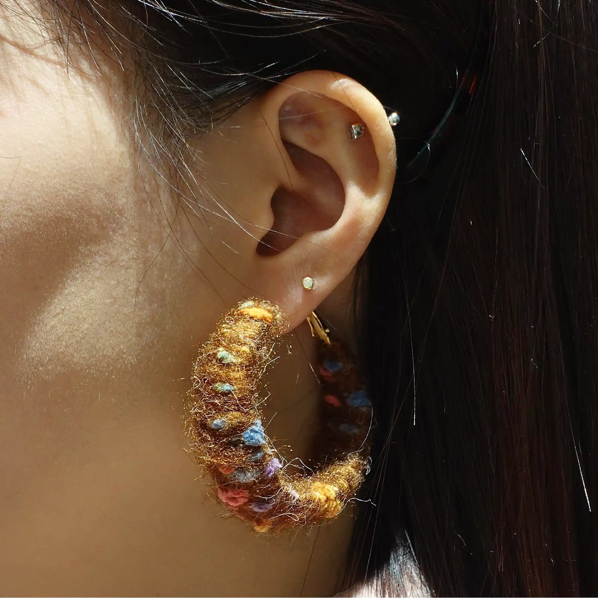 Artisan-Made - Pink Yarn Earrings
