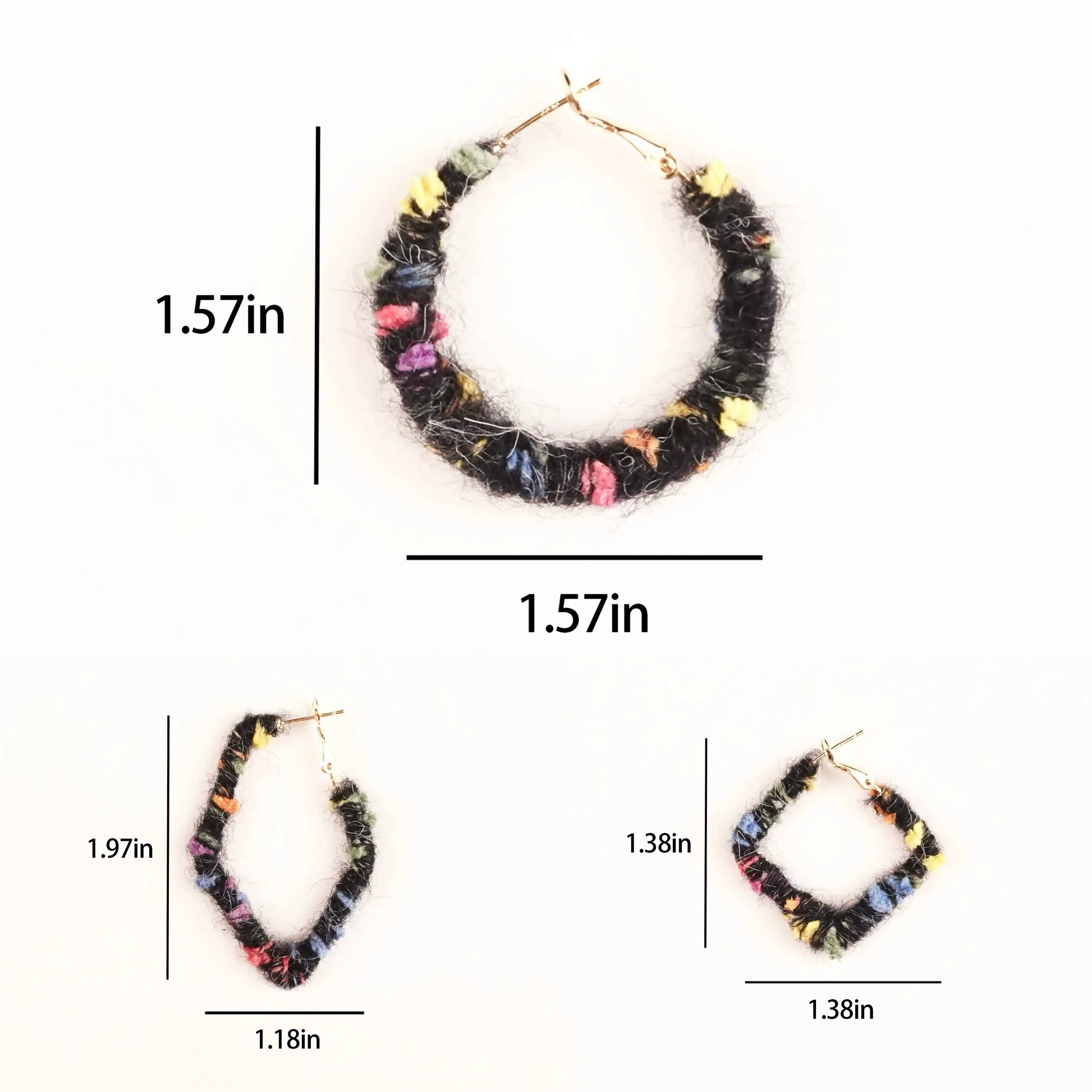 Artisan-Made - Black Yarn Earrings