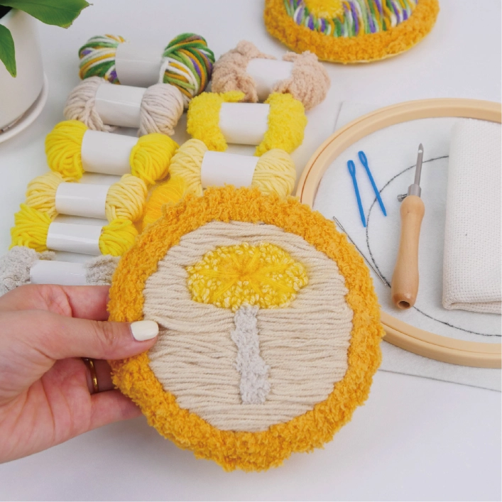 Bundle - Yellow Mushroom Coaster Crochet Kit Set of 3