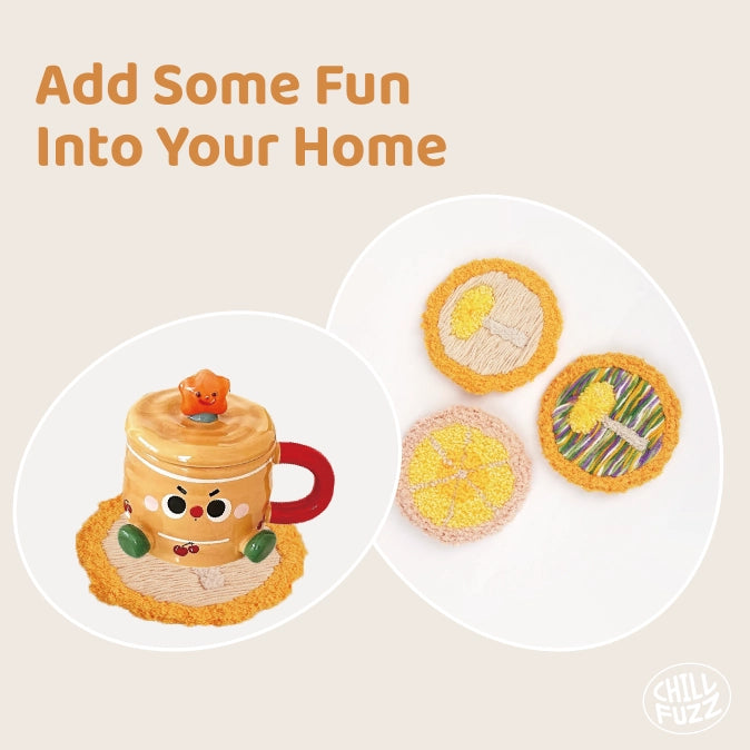 Bundle - Yellow Mushroom Coaster Crochet Kit Set of 3