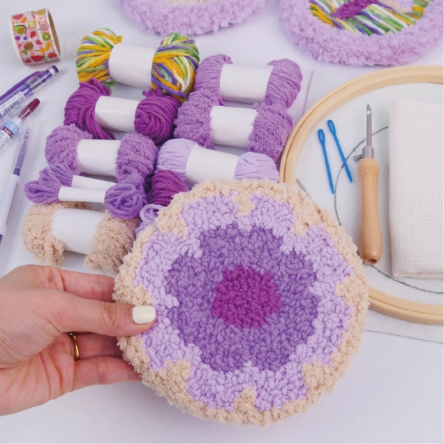 Bundle - Purple Mushroom Coaster Crochet Kit Set of 3