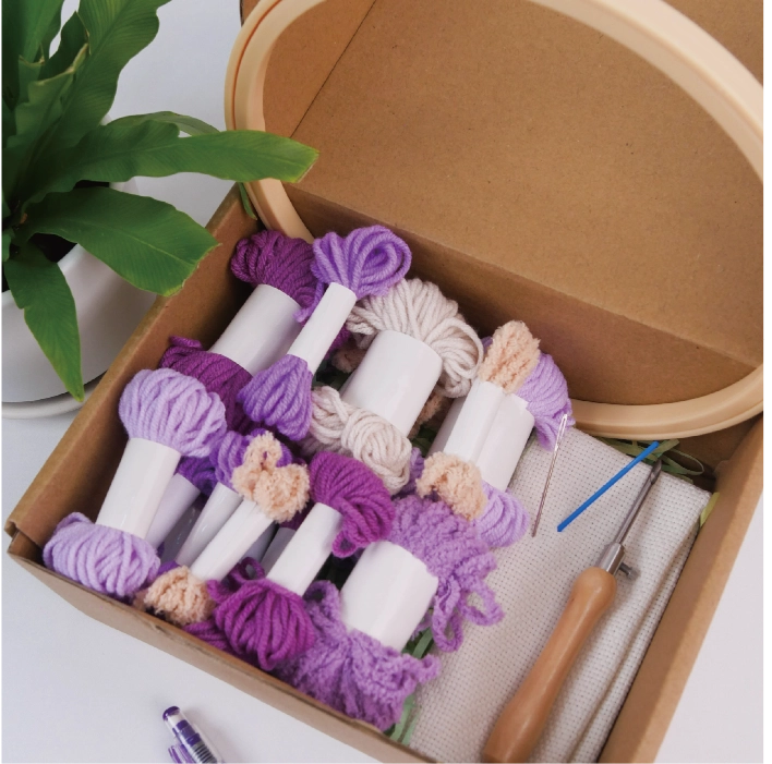 Bundle - Purple Mushroom Coaster Crochet Kit Set of 3