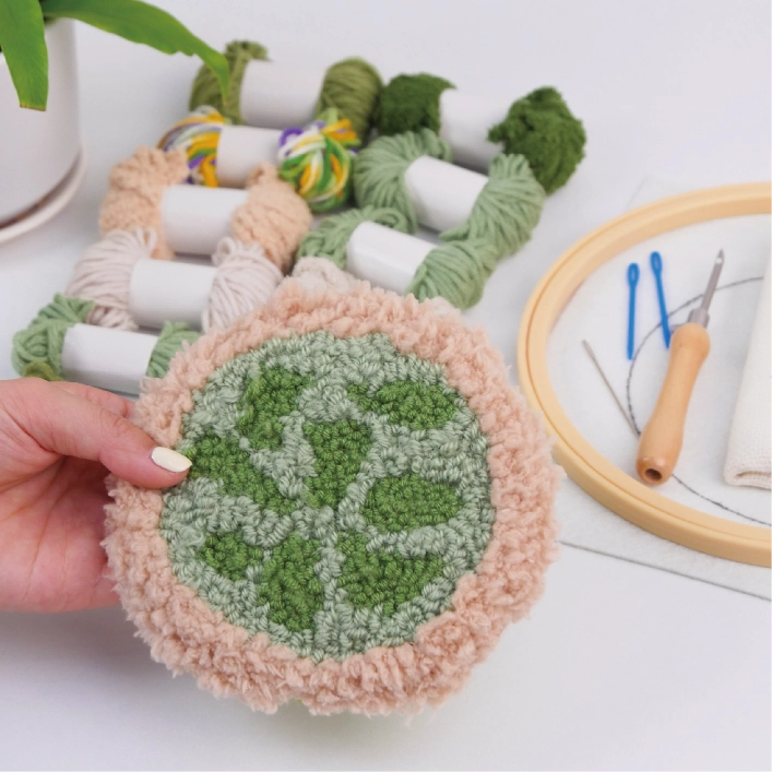 Bundle - Green Mushroom Coaster Crochet Kit Set of 3