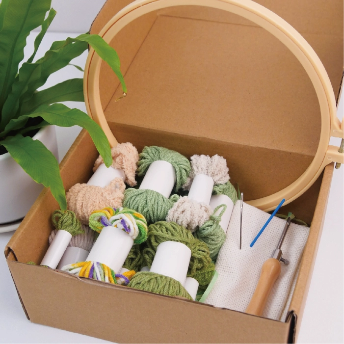 Bundle - Green Mushroom Coaster Crochet Kit Set of 3