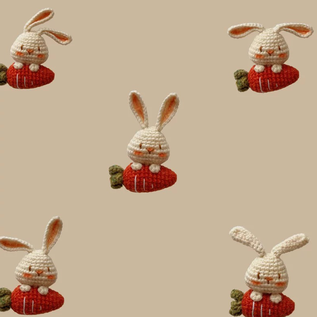 Cute Bunny Brooch | Handmade Wool Yarn Crochet Pin Accessory