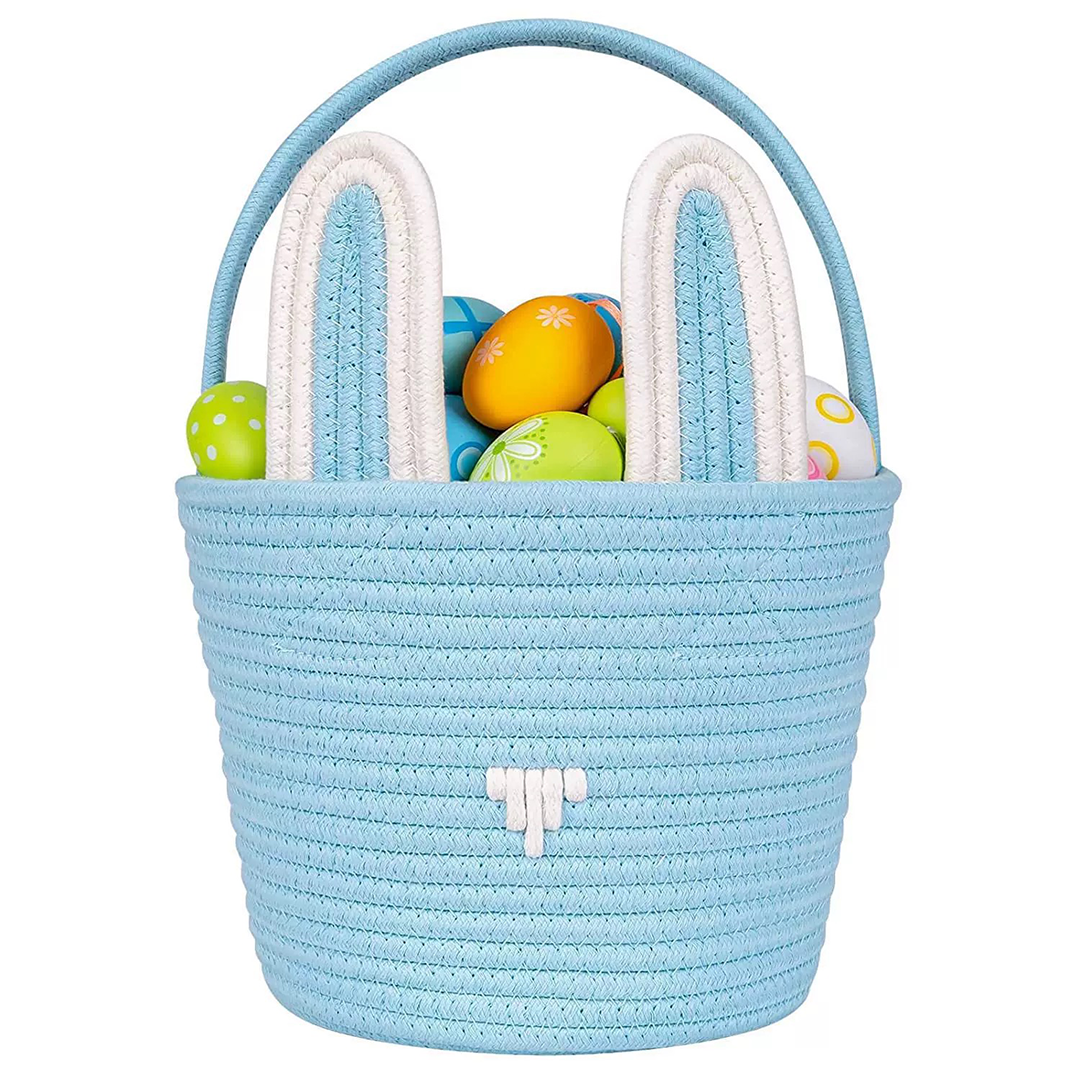 Easter Cotton Rope Woven Storage Basket - Handheld Gift Basket