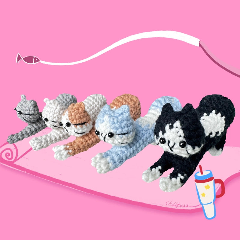 Bundle - Yoga Cat Crochet Kit Set of 5
