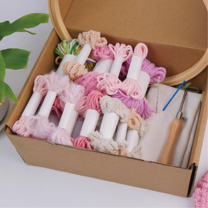 Bundle - Pink Mushroom Coaster Crochet Kit Set of 3