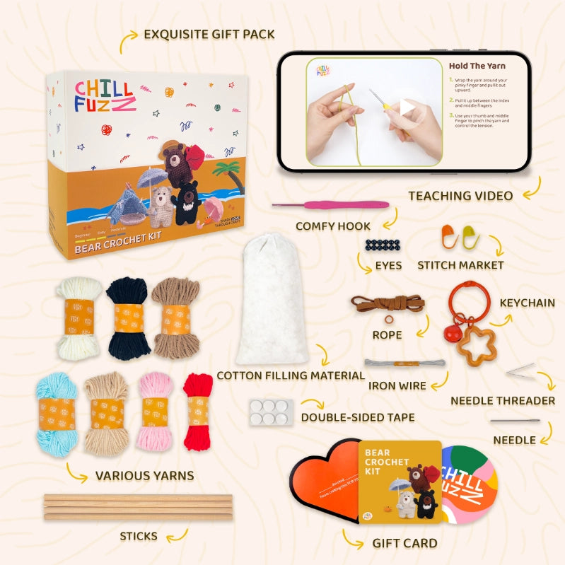 Bundle - Bear Crochet Kit Set of 3