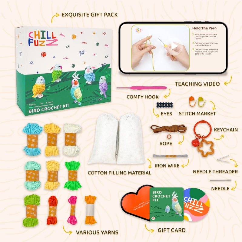 Bundle - Parrot Crochet Kit Set of 5