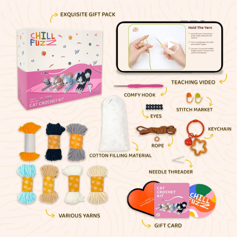 Bundle - Yoga Cat Crochet Kit Set of 5