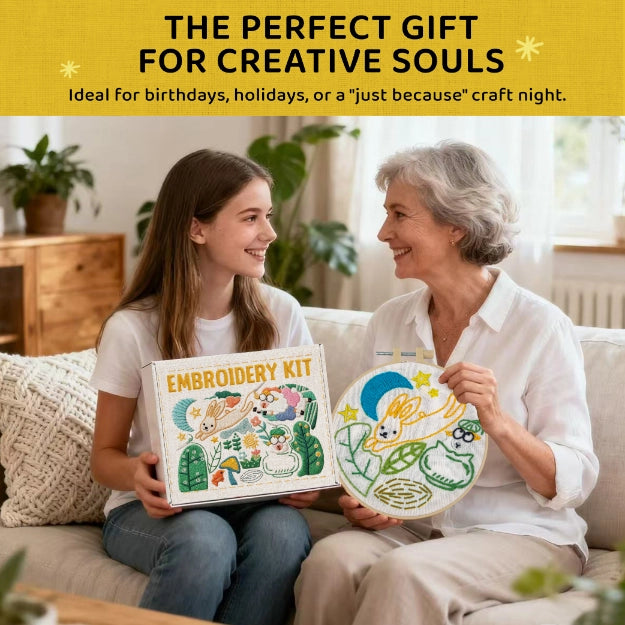 Bundle - Beginner Embroidery Kit - 26-Alphabet + Floral + Animal Complete Embroidery Set