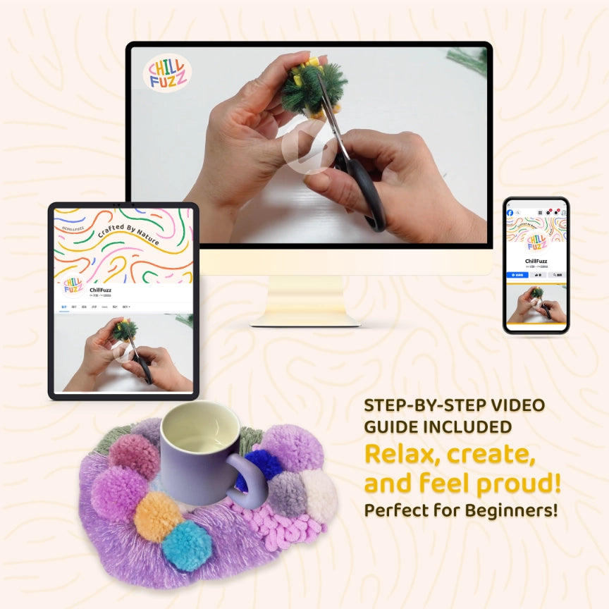 Beginner - Level Latch Hook Kit - Aurora Coaster