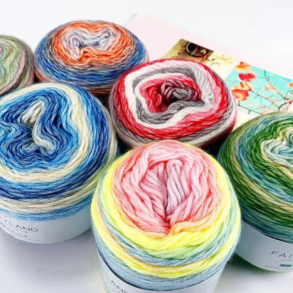 Gradient Segment-Dyed Cake Yarn 100 Grams