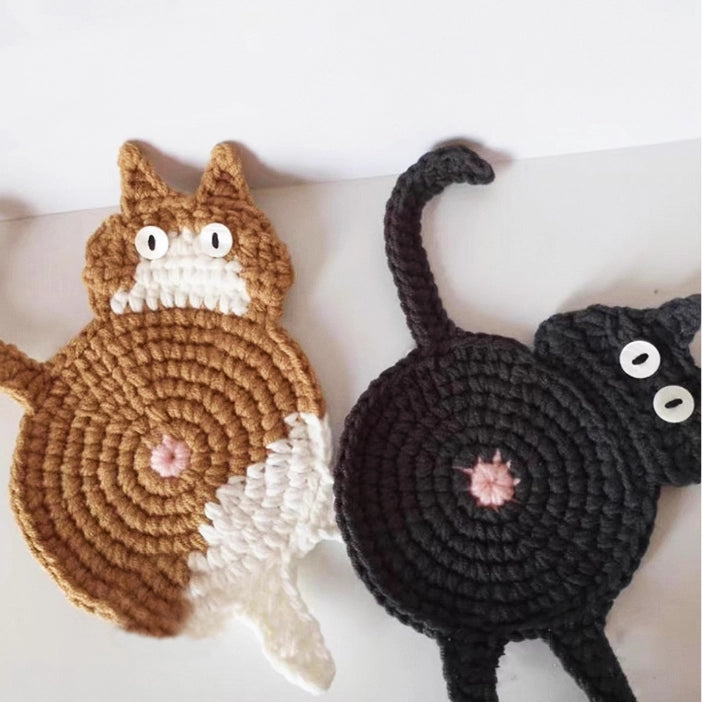 Crochet Kit - Cat-shaped Coaster