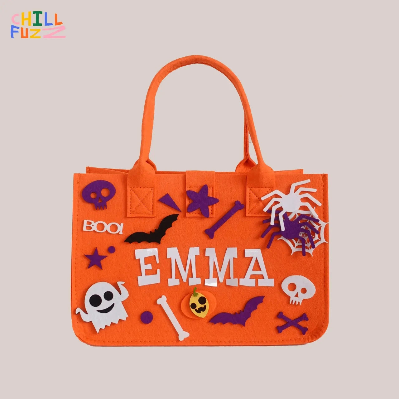 Artisan-Made -  Customized Trick or Treat Bag with Name Label