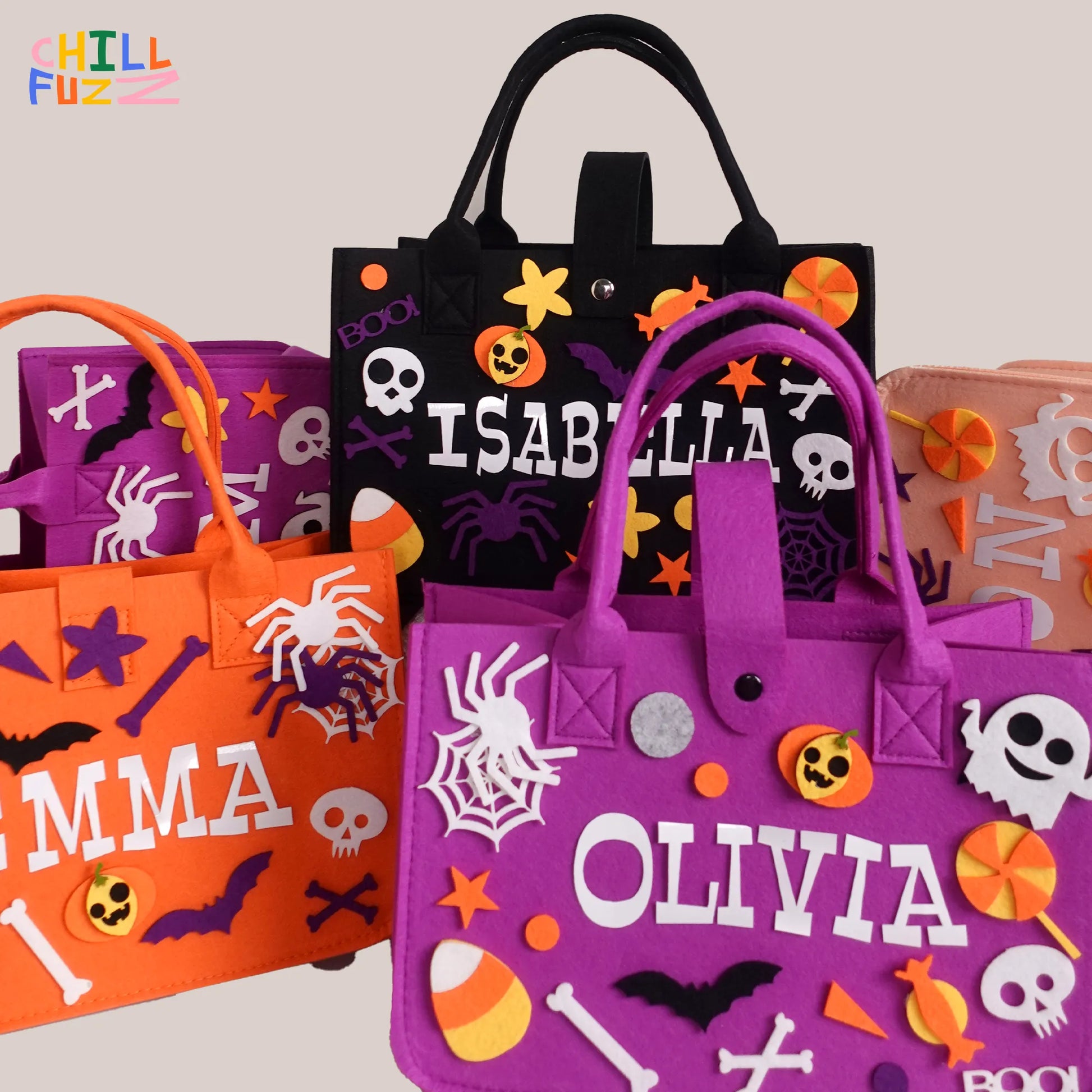 Artisan-Made -  Customized Trick or Treat Bag with Name Label