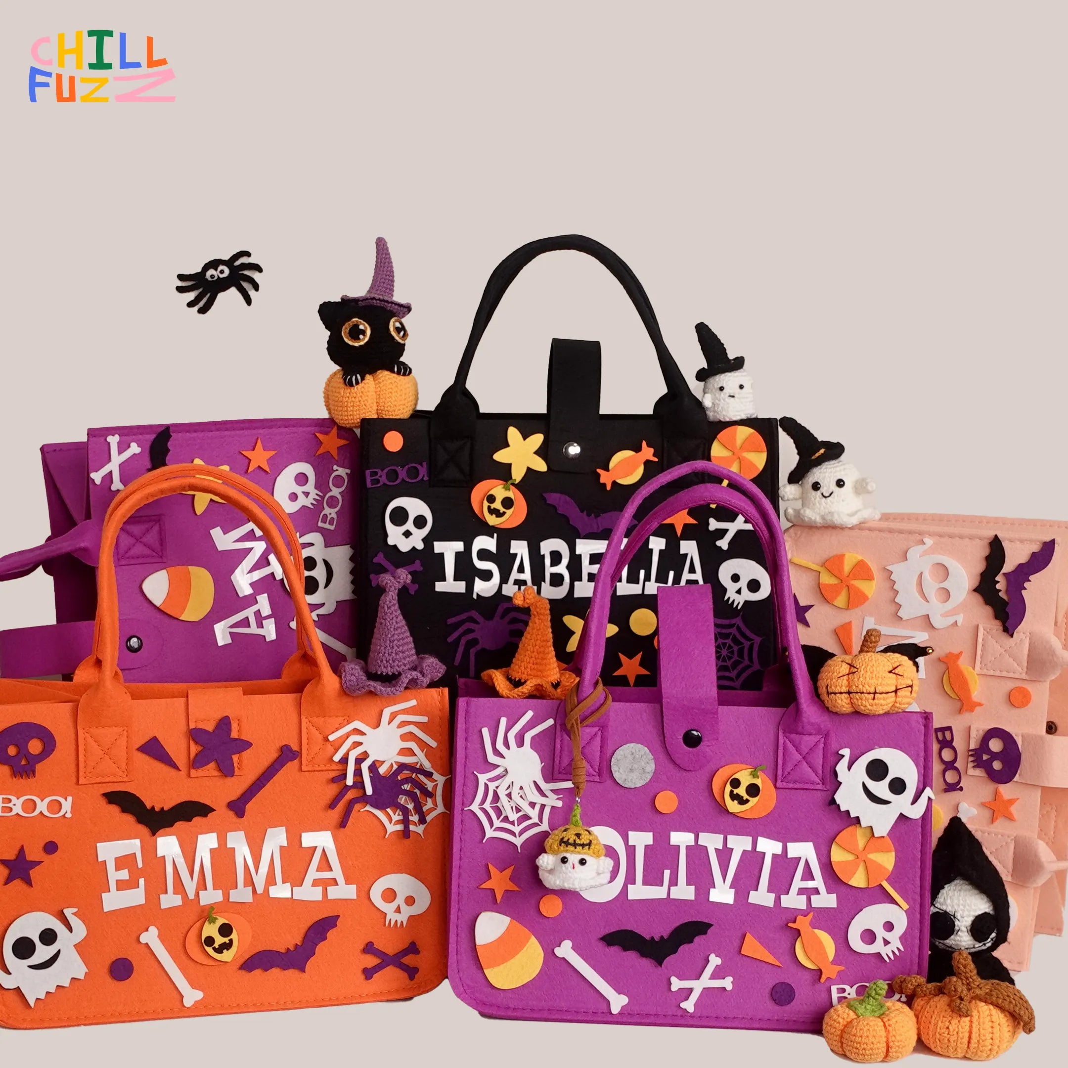 Artisan-Made -  Customized Trick or Treat Bag with Name Label