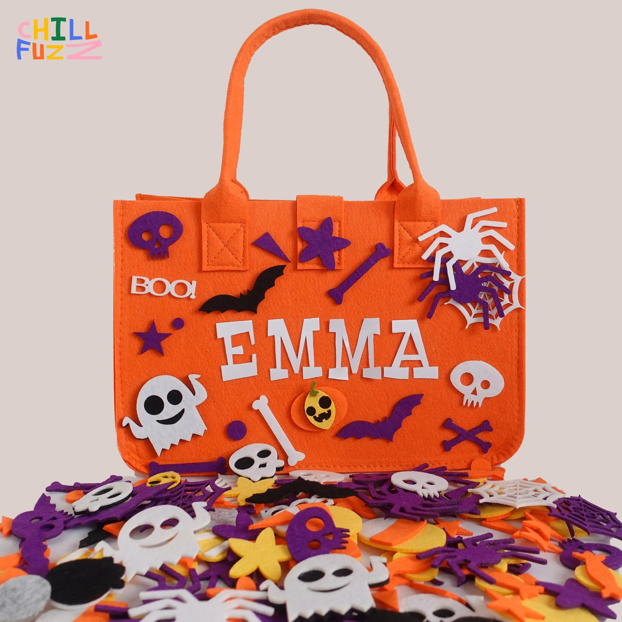 Artisan-Made -  Customized Trick or Treat Bag with Name Label