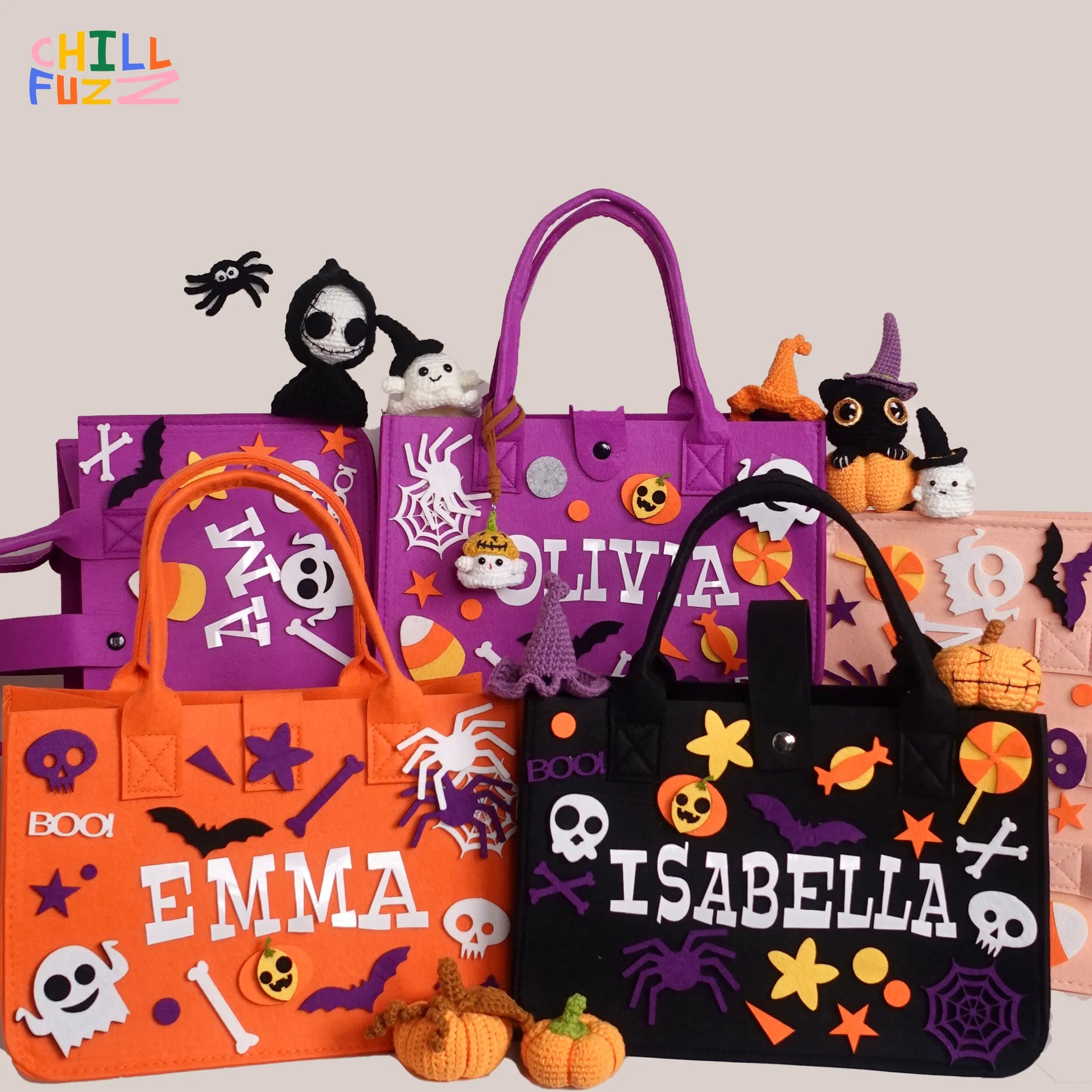 Artisan-Made -  Customized Trick or Treat Bag with Name Label