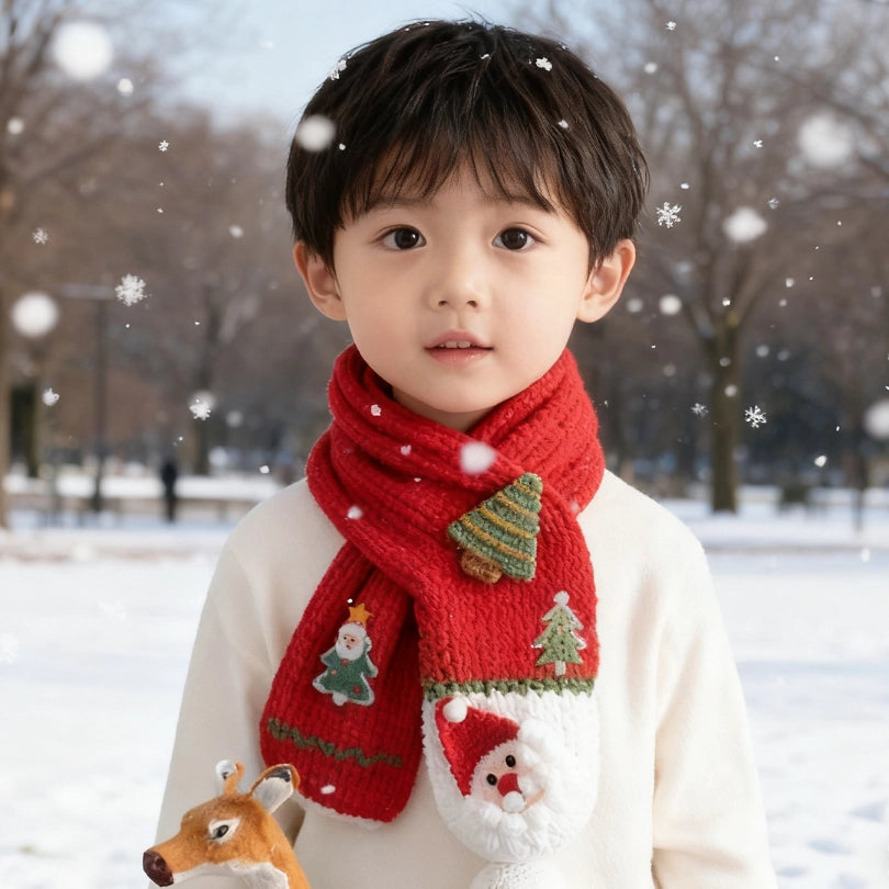 Crochet Kit - Handmade Knitting Material Kit for Kids' Christmas Scarves