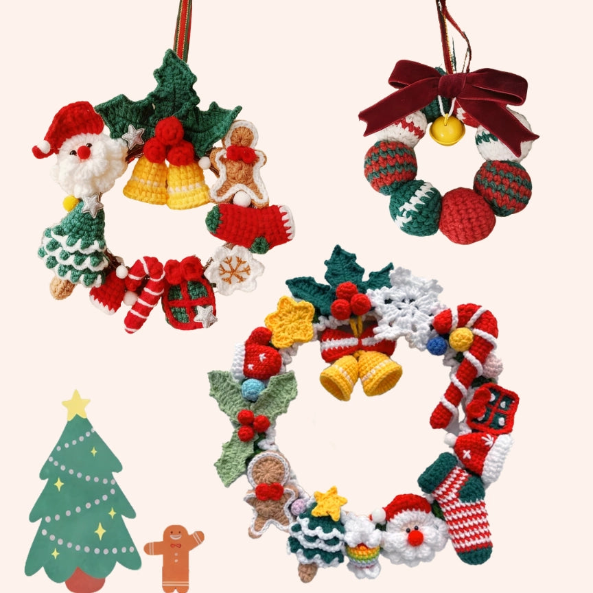 Crochet Kit - Christmas Wreath Hand-Knitting Craft Kit