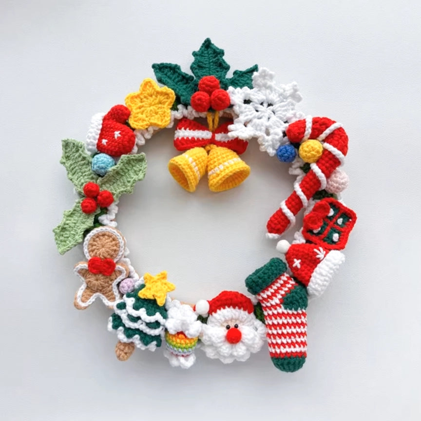 Crochet Kit - Christmas Wreath Hand-Knitting Craft Kit