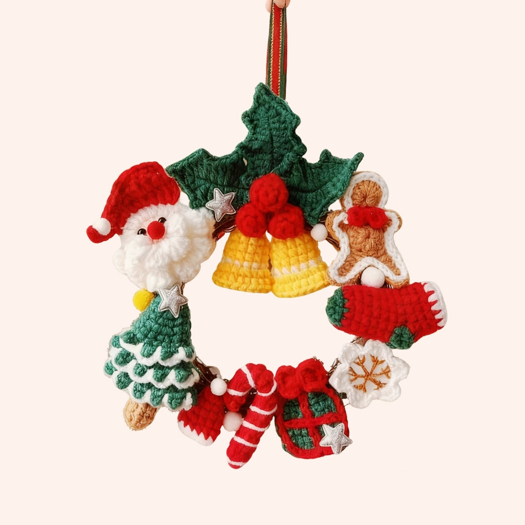 Crochet Kit - Christmas Wreath Hand-Knitting Craft Kit