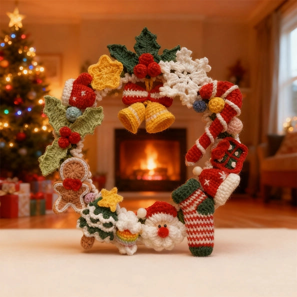 Crochet Kit - Christmas Wreath Hand-Knitting Craft Kit