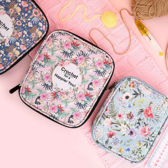 Floral Hand-Knitted Storage Bag