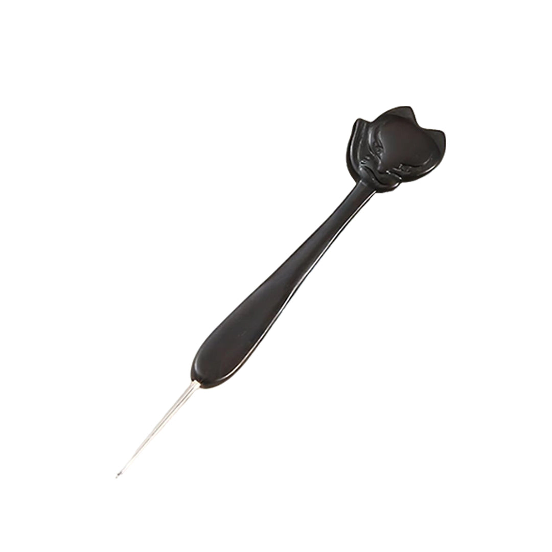 Crochet Tool - Solid Wood and Stainless Steel Crochet Hook with Pattern